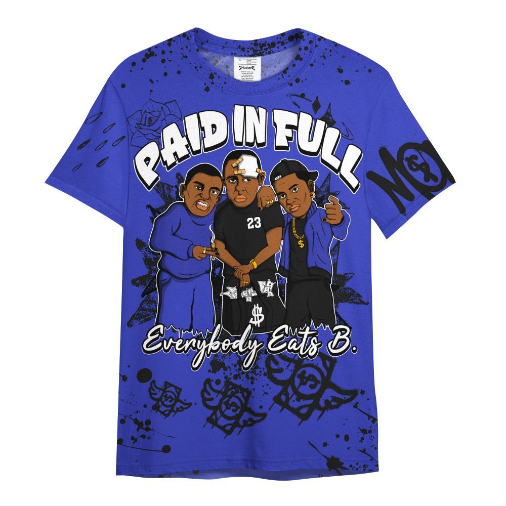 Shirt To Match Retro Black Concord 12s - Everybody Paid In Full Crayon All Over Print