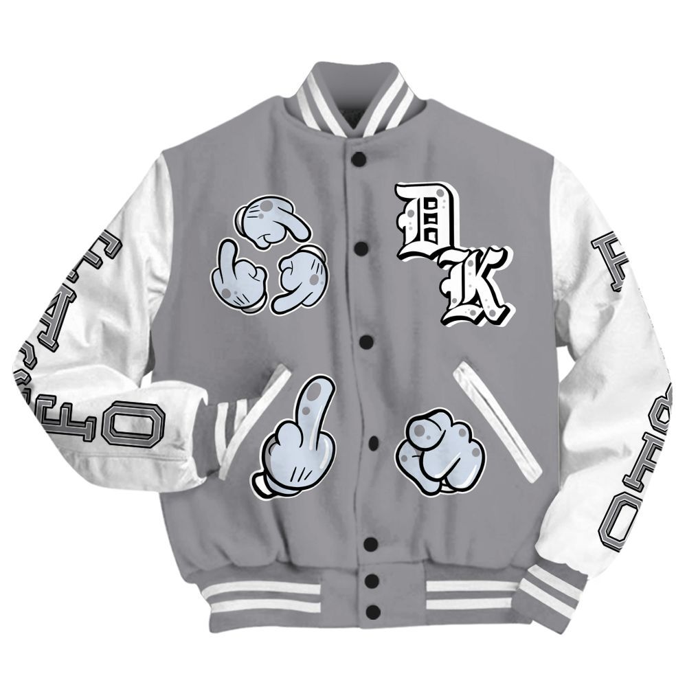 Varsity Jacket To Match Low Cement Grey 11s - F Around Find Out Graphic All Over Print
