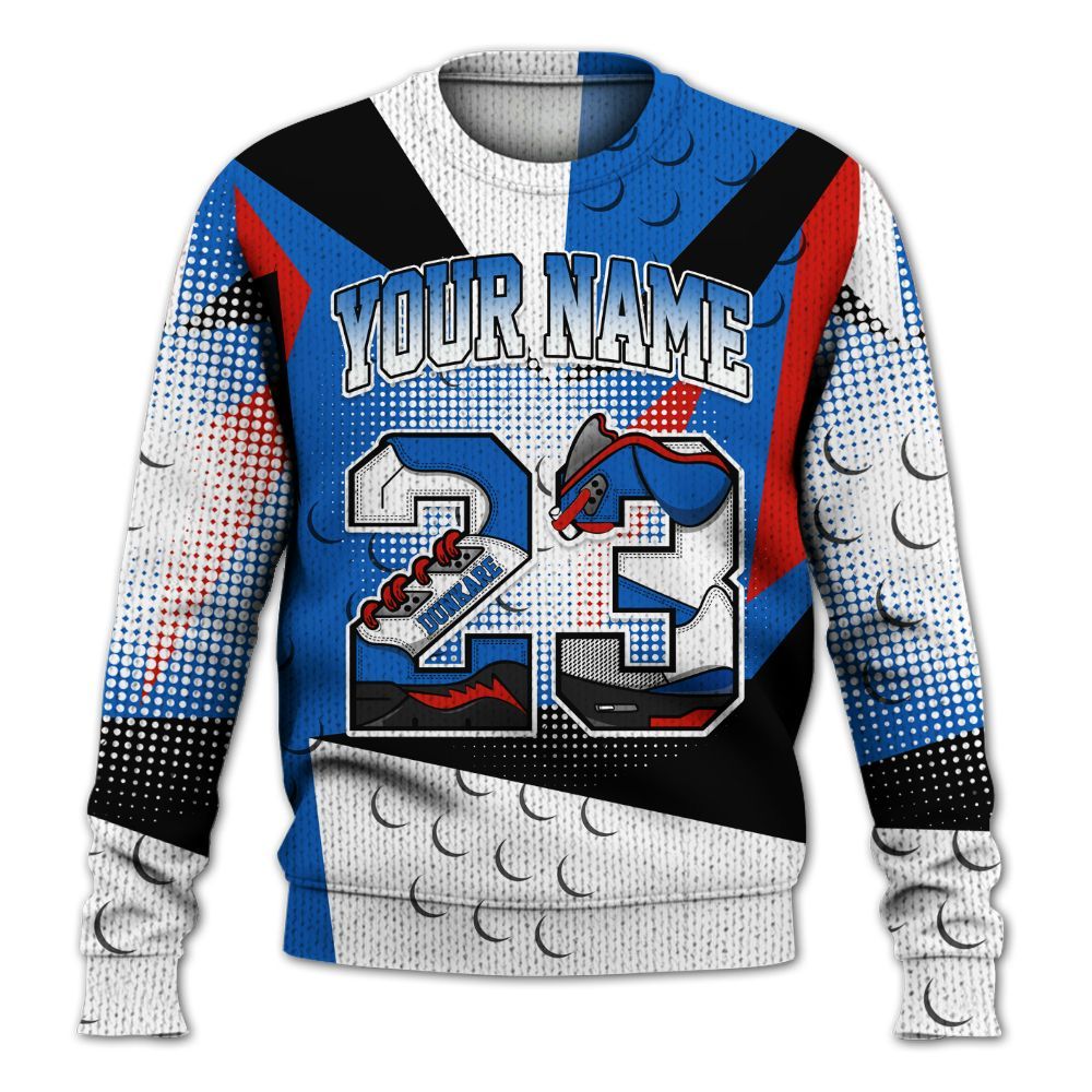 Knitted Sweater To Match Kobe 6 Game Royal - Poly Custom Name Number 23 5s