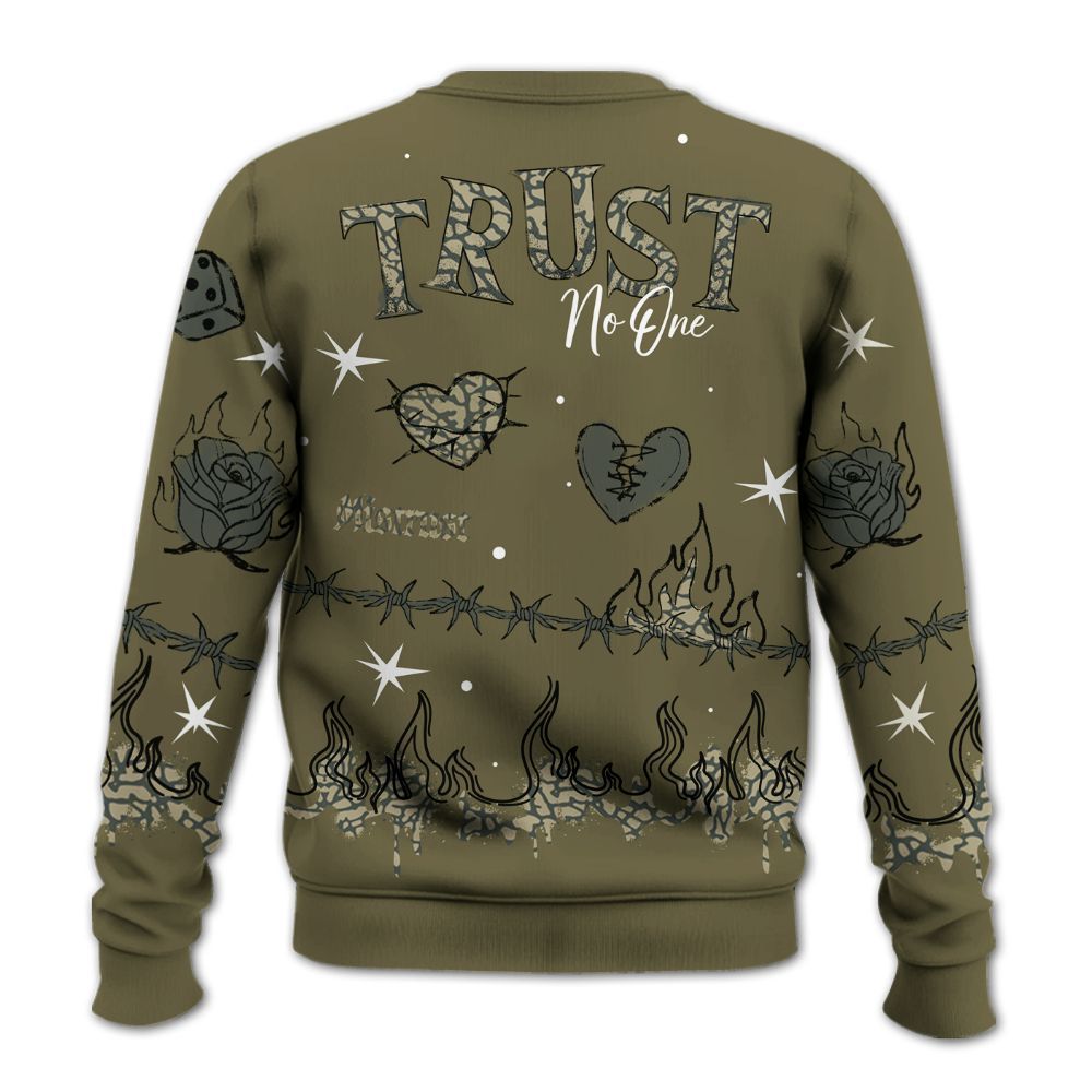 Sweatshirt To Match Retro Family Affair 3s - Trust No One Snake-Bite Doodle Crayon All Over Print