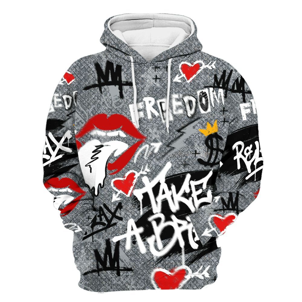 Hoodie To Match Low CNY Year Of The Snake 11s - Take Break Freedom Graffiti Streetwear All Over Print