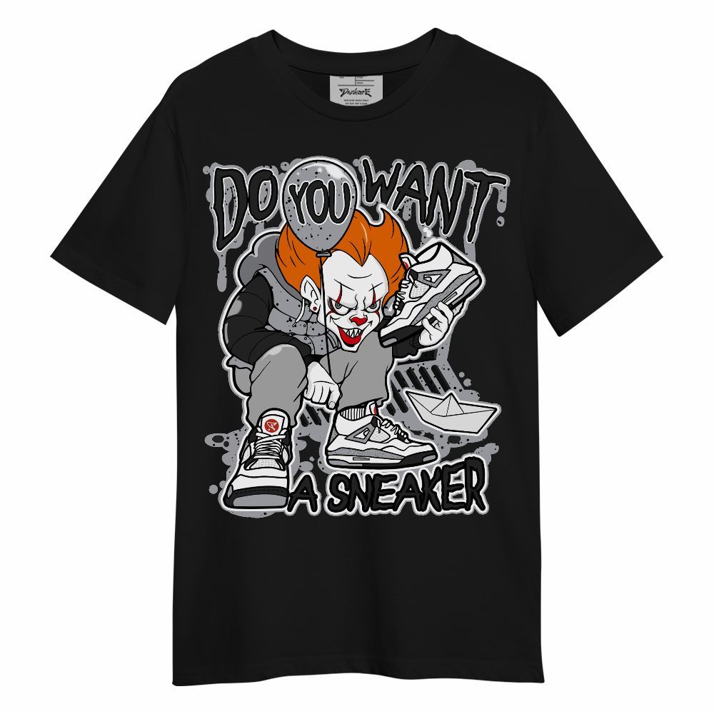 Shirt To Match White Cement 4s - Clown Scary Sneakers Halloween Graphic