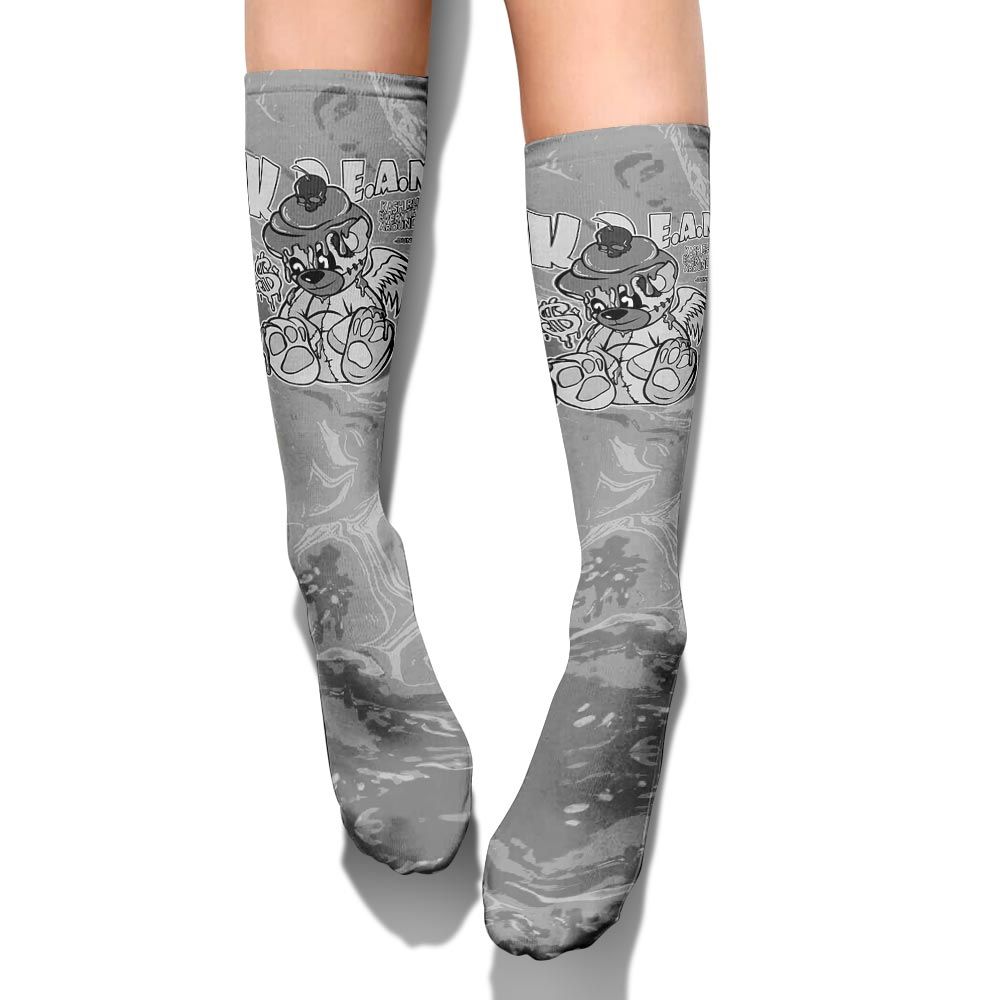 Sock To Match Black Wolf Grey 12s - Loot Bear Liquid