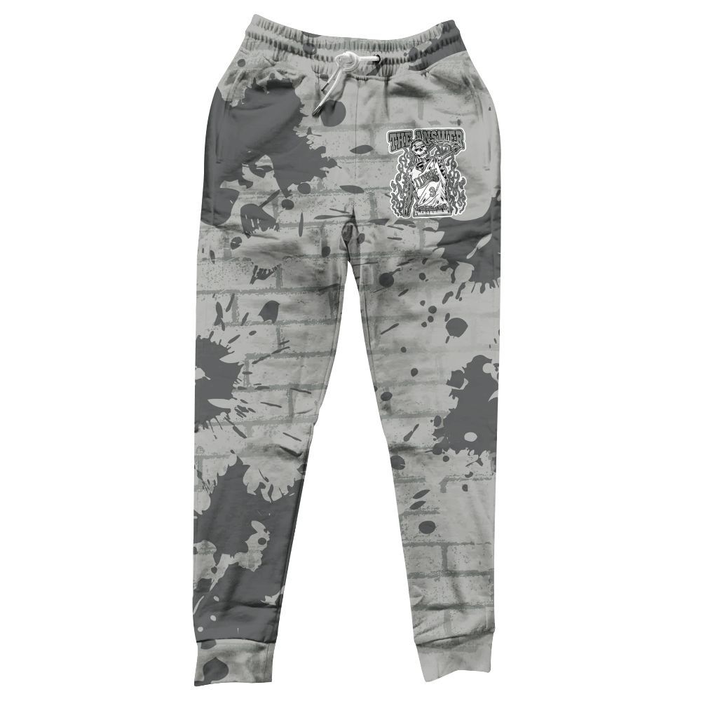 Sweatpant To Match Retro Wet Cement 4s - Allen Answer Skeleton Brick All Over Print