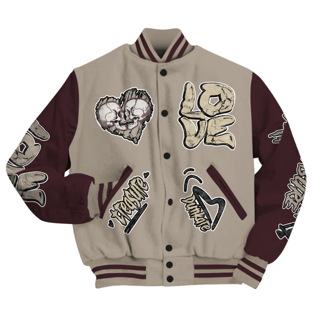 Varsity Jacket To Match AMM Retro Phantom 4s - Skull Bear All Over Print