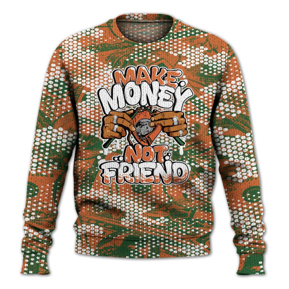 Knitted Sweater To Match Low Miami 5s - Make Moneys Not Friend Graphic Banknotes