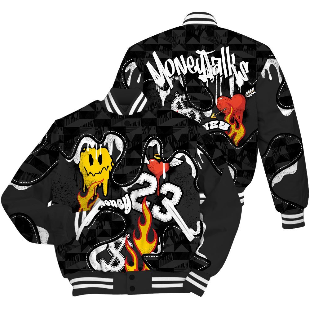 Varsity Jacket To Match White Thunder 4s - 23 Smile Burning Heart All Over Print