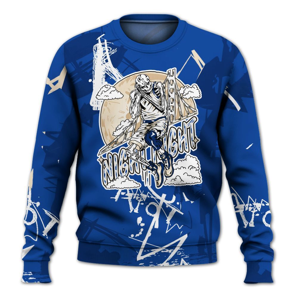 Sweatshirt To Match Low Game Royal 1s - Seeya Skeleton Messyz All Over Print