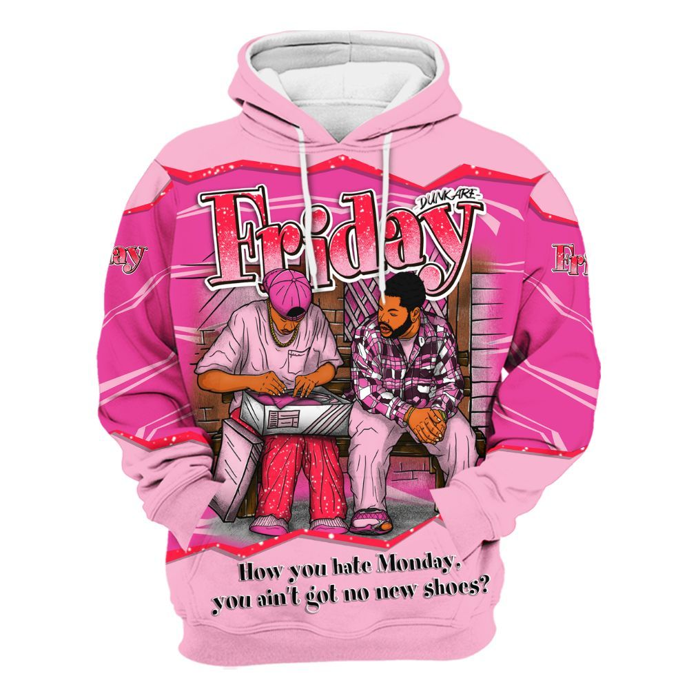 Hoodie To Match Retro Bubble Gum Pink 6s - Friday Movie 90s TV All Over Print