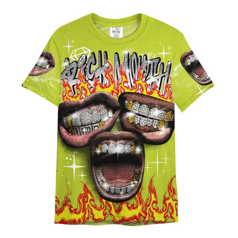 Shirt To Match Bright Cactus 13s - Rich Mouth Fire Rap Retro 90s All Over Print