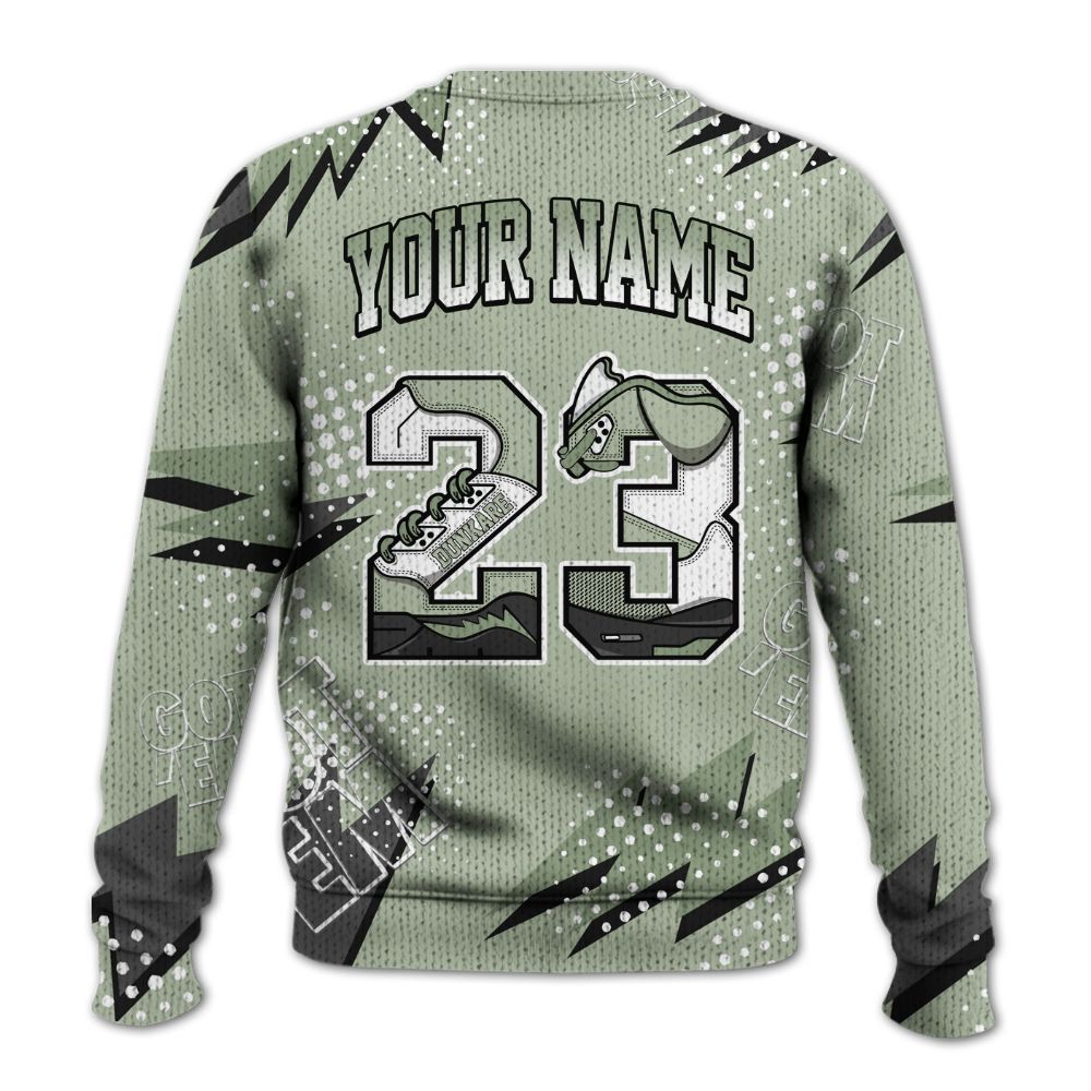 Knitted Sweater To Match Seafoam Sail 4s - Custom Name Number 23 5s