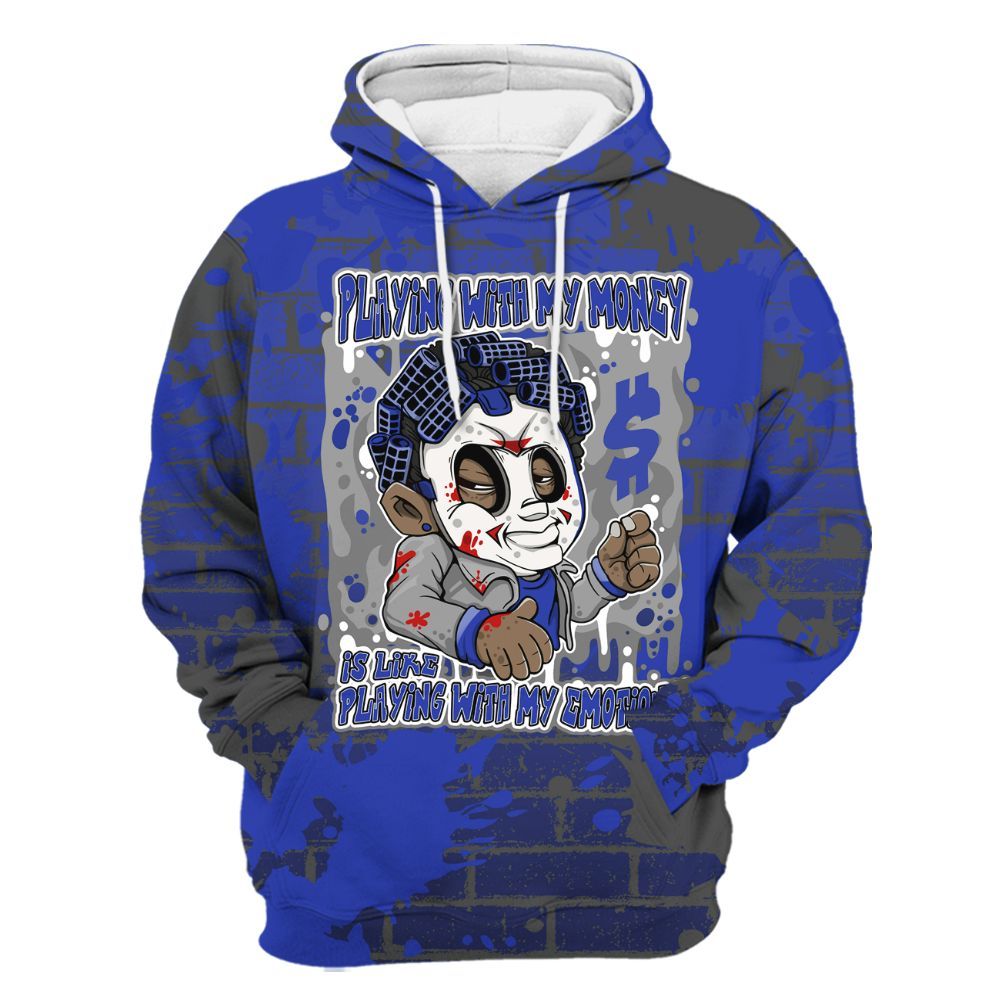 Hoodie To Match Air Max Plus Black Racer Blue - Playing With My Money Graphic Halloween All Over Print