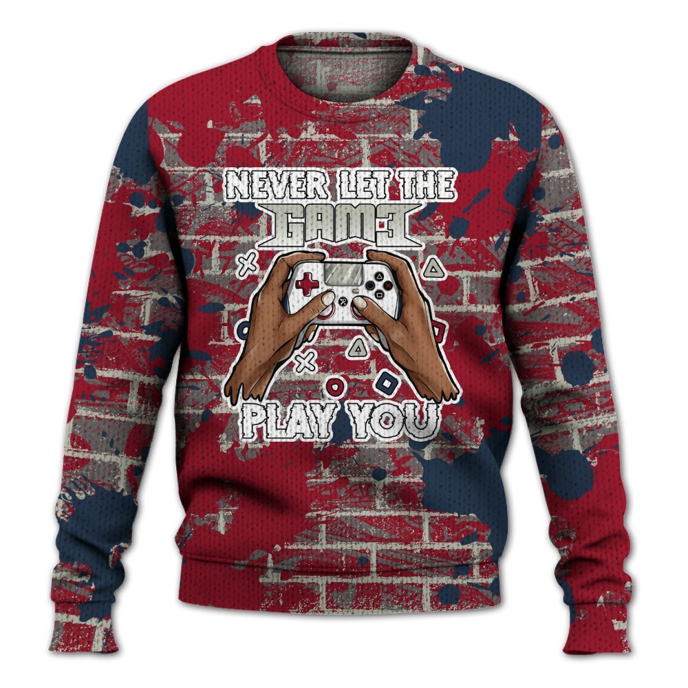 Knitted Sweater To Match White Midnight Navy 6s - PlayGame Human Brick