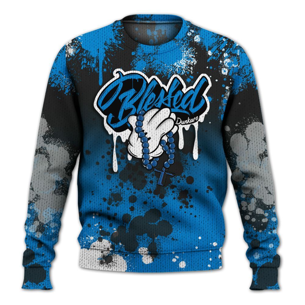 Sweater To Match High OG FragmentxULA White Black 1s - God Blessed Ink Drip Graphic