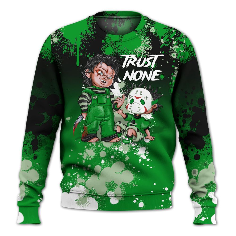 Sweatshirt To Match Green Spark CJ1 T-Rex - Trust No One Scary All Over Print