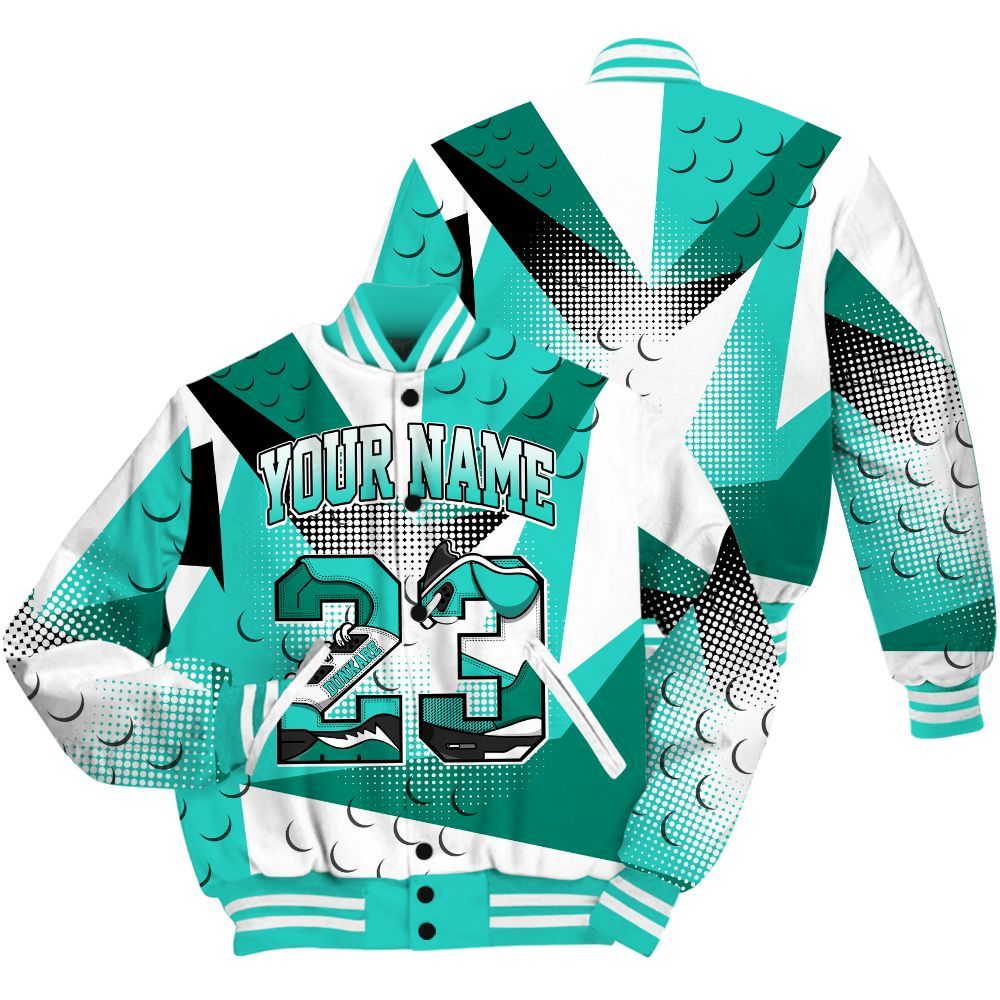 Varsity Jacket To Match Dunk Low Clear Jade Shirt, Poly Custom Name Number 23 5s All Over Print