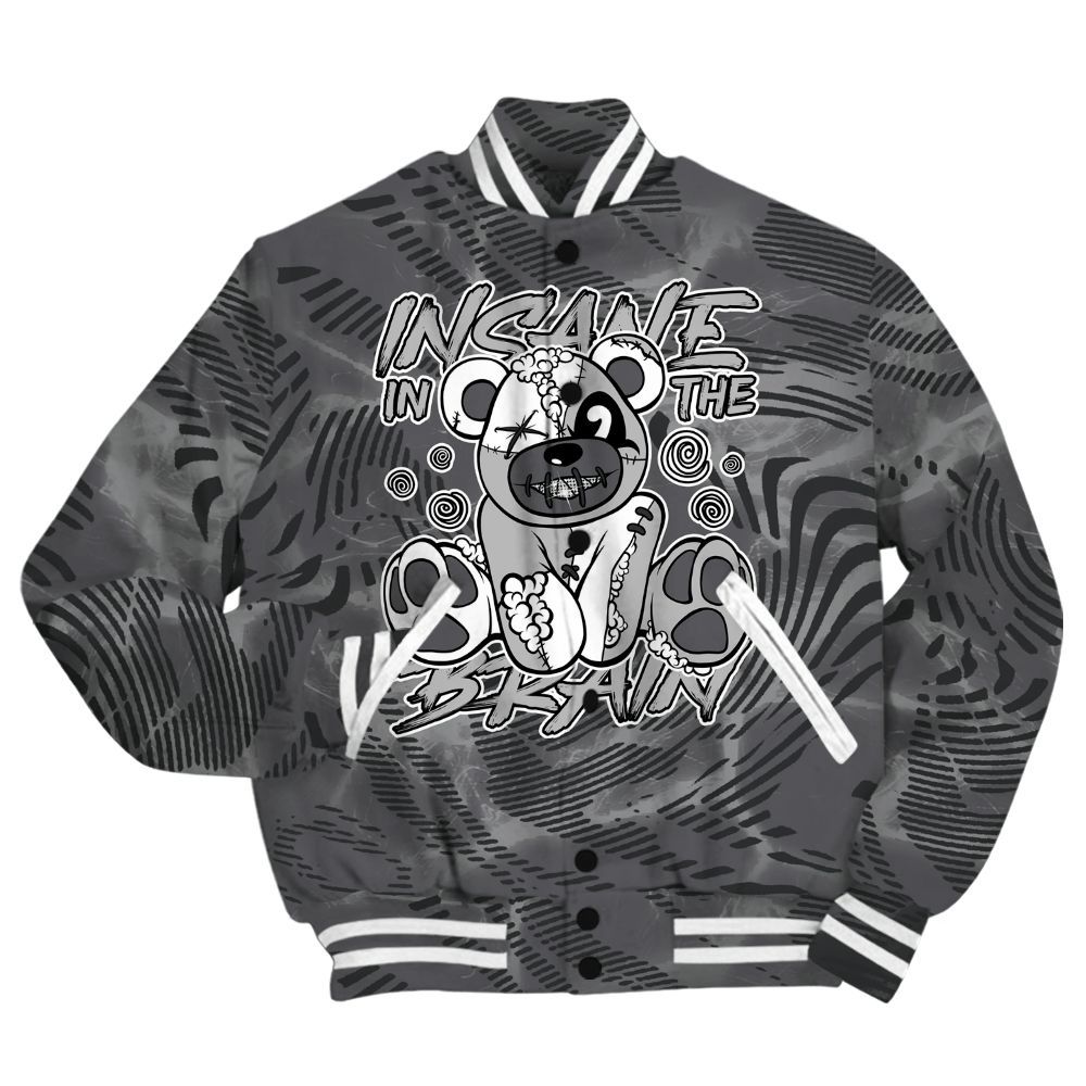 Varsity Jacket To Match White Thunder 4s Shirt - Insanes Bear Fume All Over Print