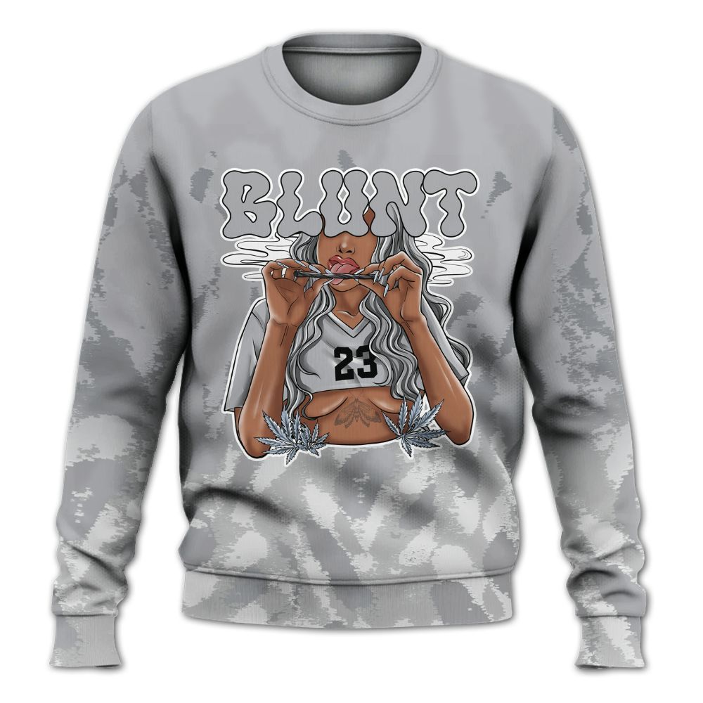 Sweatshirt To Match Low OG Wolf Grey 1s - Bluntz Burnz All Over Print