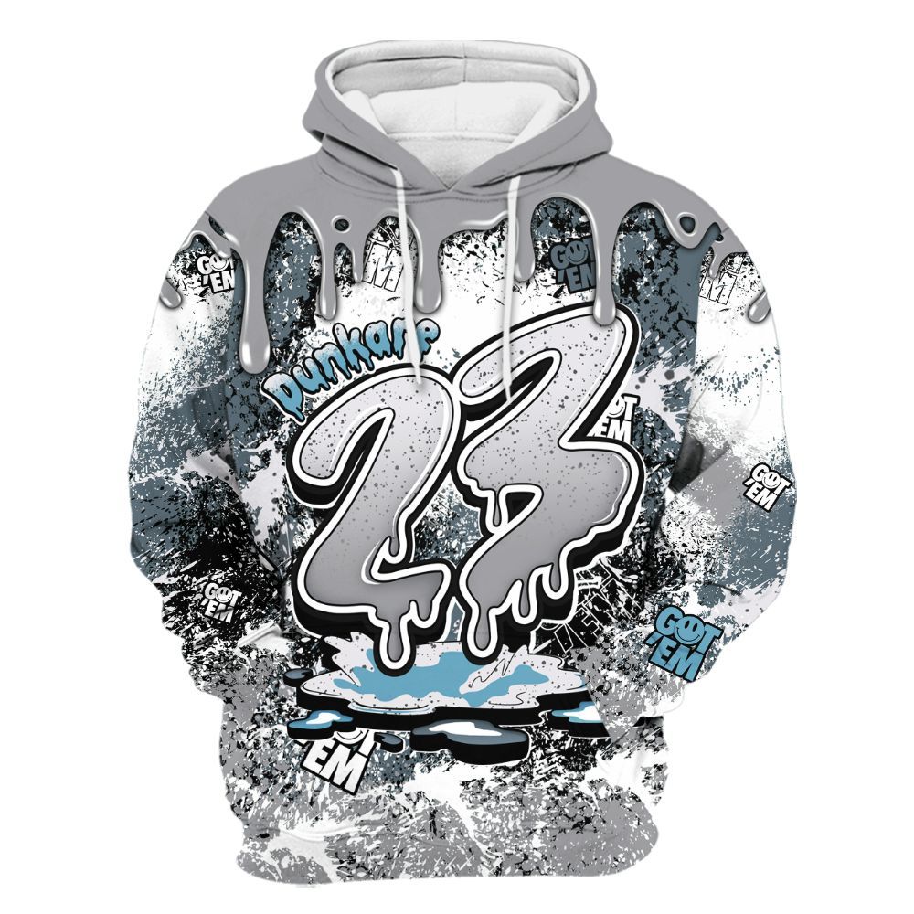 Hoodie To Match Retro Light Graphite Wolf Grey 5s - Dripping 23 Drip All Over Print