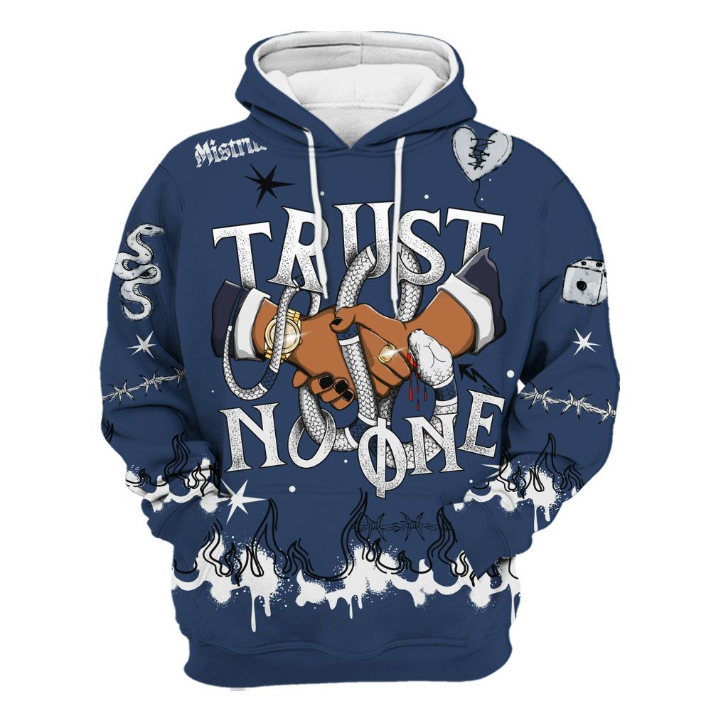 Hoodie To Match Low 85 Metallic Blue 1s - Trust No One Snake-Bite Doodle Crayon All Over Print