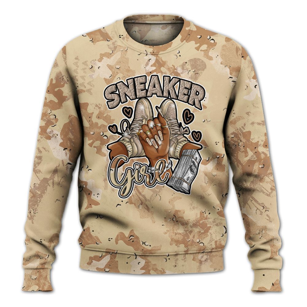 Sweatshirt To Match Desert Camo 3s - Sneakerz Girlz Heart Grunge All Over Print