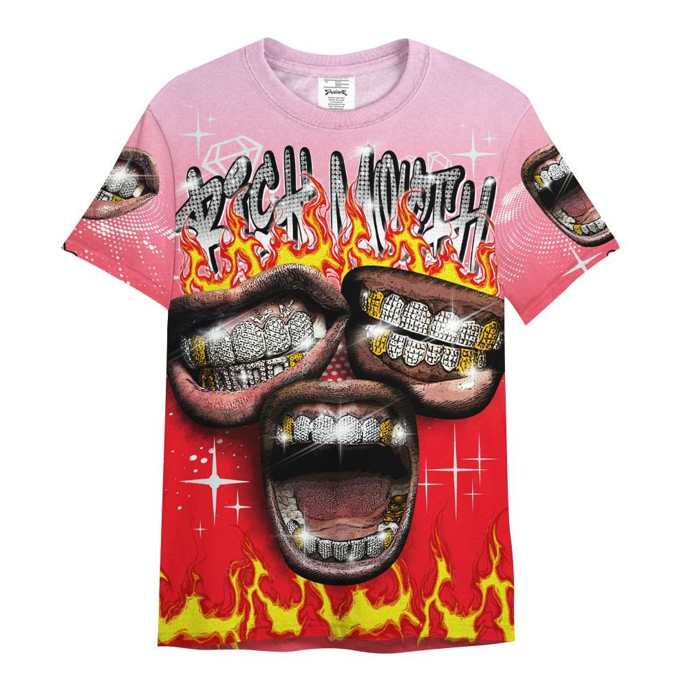 Shirt To Match Zoom Vomero 5 Valentine's Day 2025 - Rich Mouth Fire Rap Retro 90s All Over Print