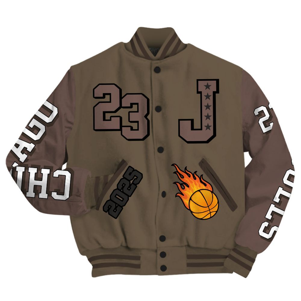 Varsity Jacket To Match AMM Dark Mocha 4s - Chicago 23 Basketball All Over Print