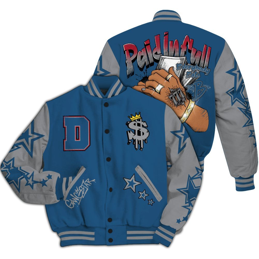 Varsity Jacket To Match Rare Air 3s - Lucky Money Paid In Full Retro All Over Print