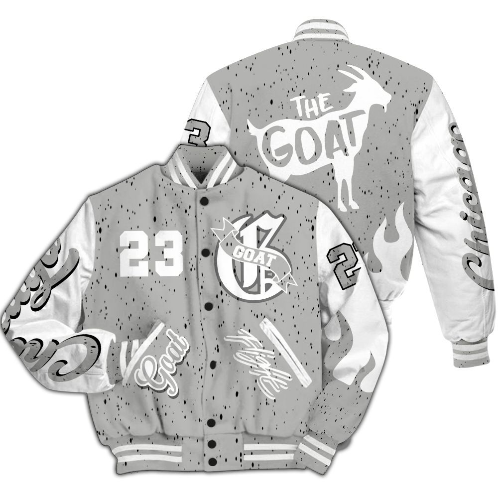 Varsity Jacket To Match Retro White Oreo 4s - The G.O.A.T Flight Streetwear All Over Print