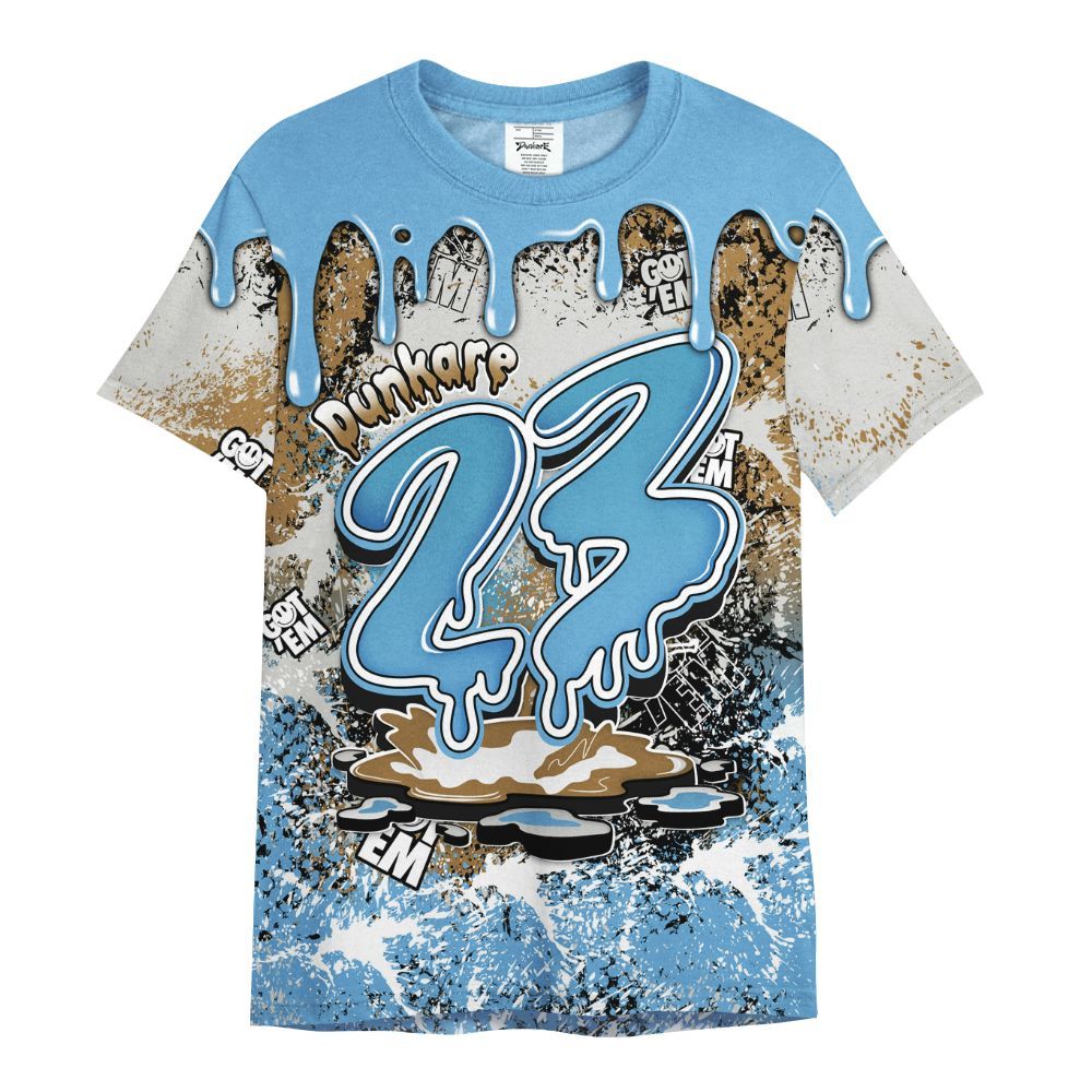 Shirt To Match SB Dunk Low University Blue - Dripping 23 Drip All Over Print