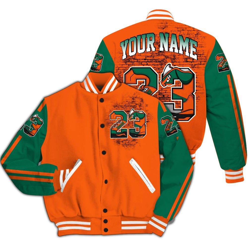 Varsity Jacket To Match SoleFly Sail Gorge Green 3s - Custom Name Number 23 5s All Over Print