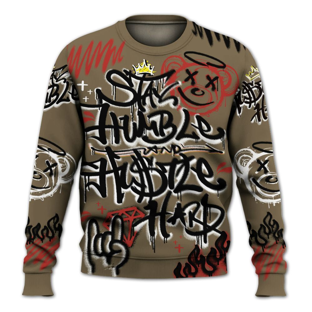 Sweatshirt To Match Olive 9s - Humble Drip Streetwear Graffity All Over Print