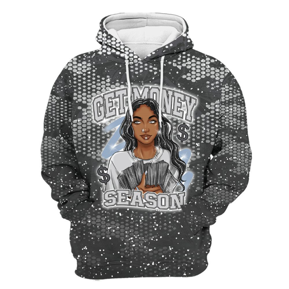 Hoodie To Match Reverse Black White 6s - Get Moneys Season Banknote All Over Print