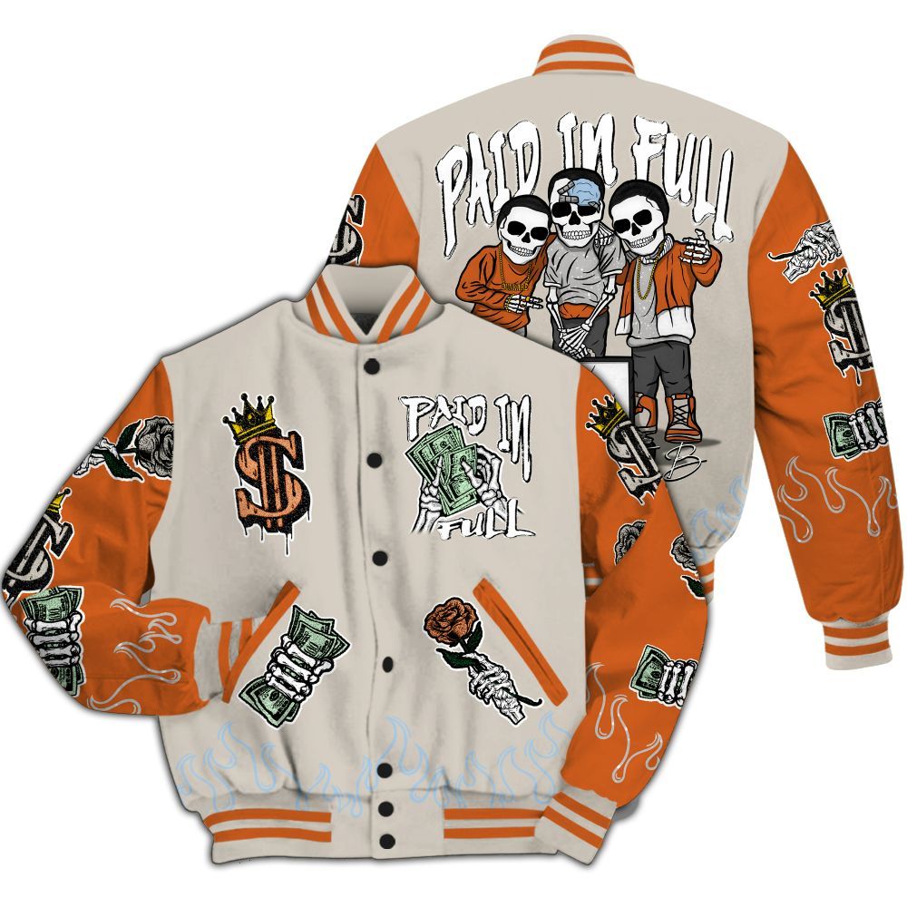Varsity Jacket To Match SE Craft 5s - Fire Everybody Paid In All Over Print