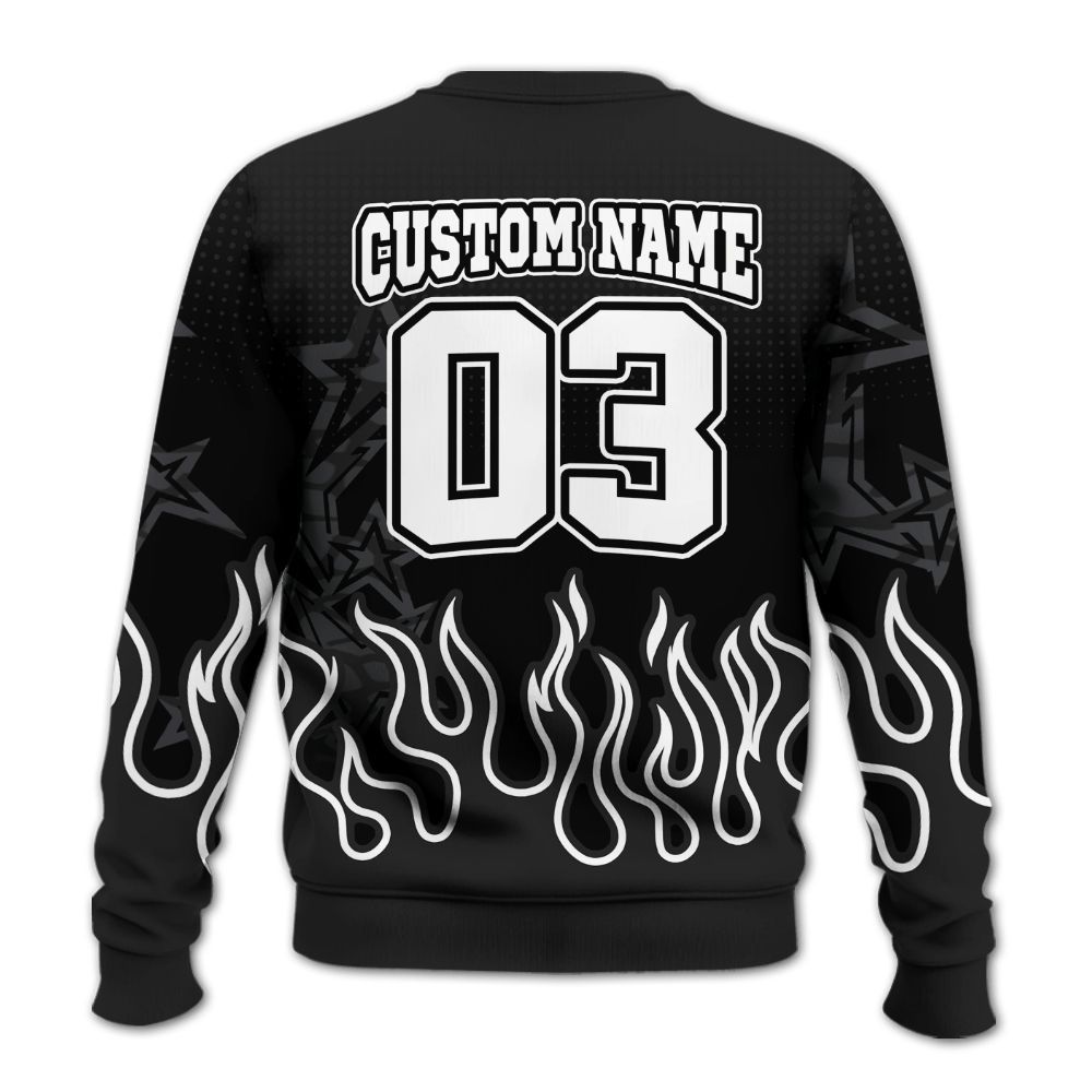 Sweatshirt To Match Black Cat 3s - Allen Answer Unique Fire Custom Name All Over Print
