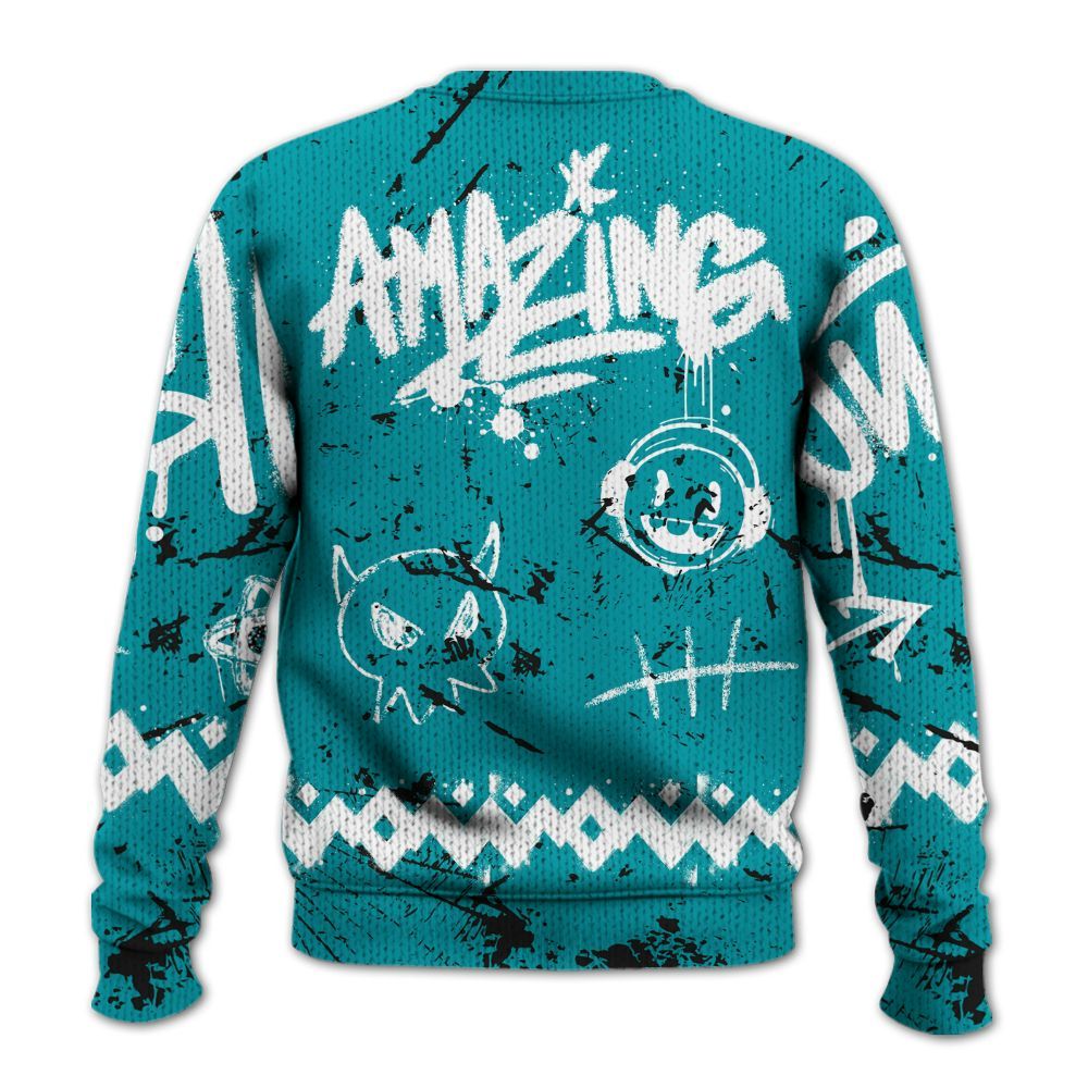 Knitted Sweater To Match Air Griffey Max Aquamarine 1s - Friday Sneaker Crayon