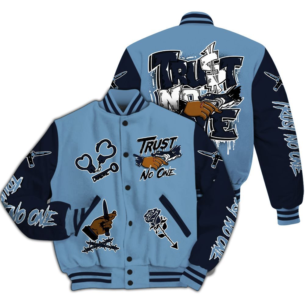 Varsity Jacket To Match High OG First In Flight 1s - Trust No One Dripping All Over Print
