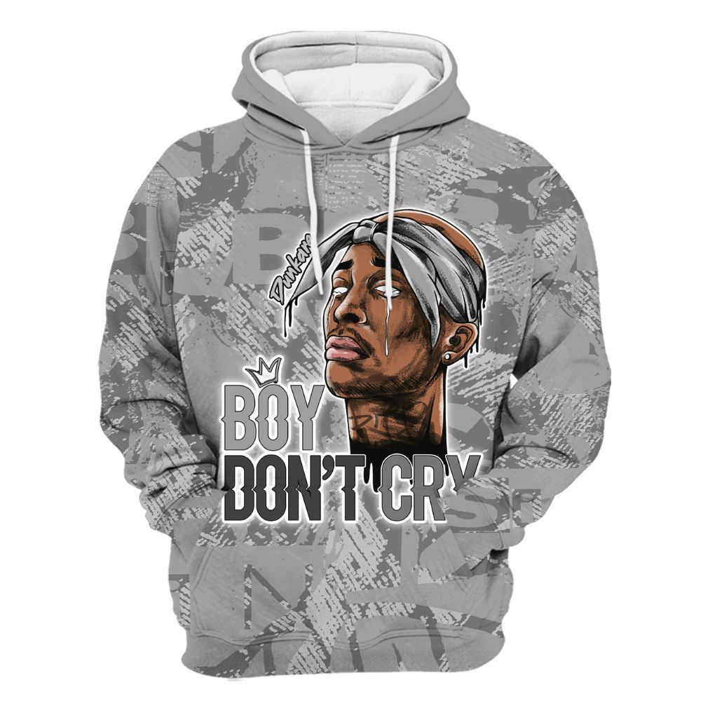 Hoodie To Match Black Wolf Grey 12s - Boiz Ain't Cry Unique Abstract All Over Print