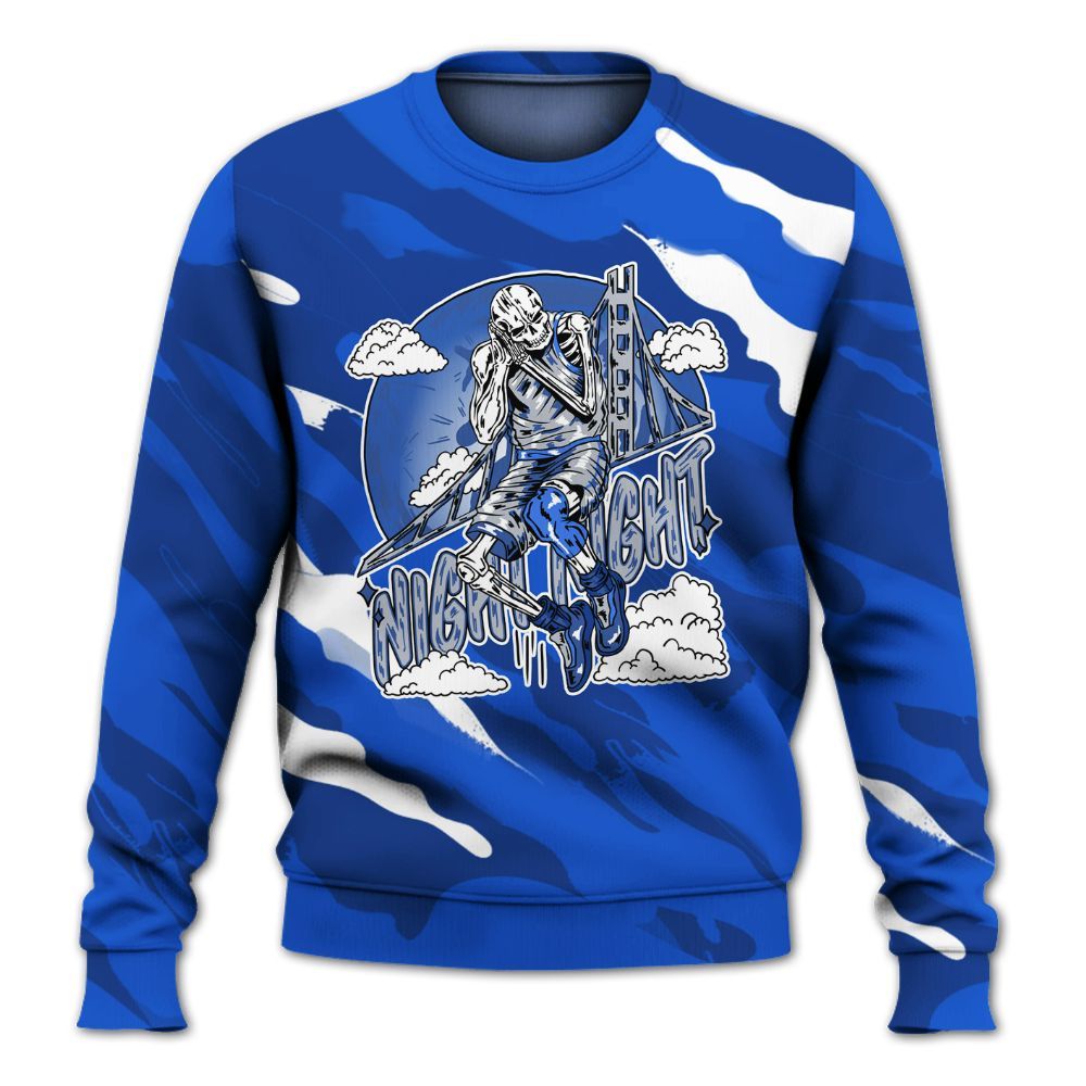 Sweatshirt To Match Air Foamposite One Royal - Seeya Skeleton Colored All Over Print
