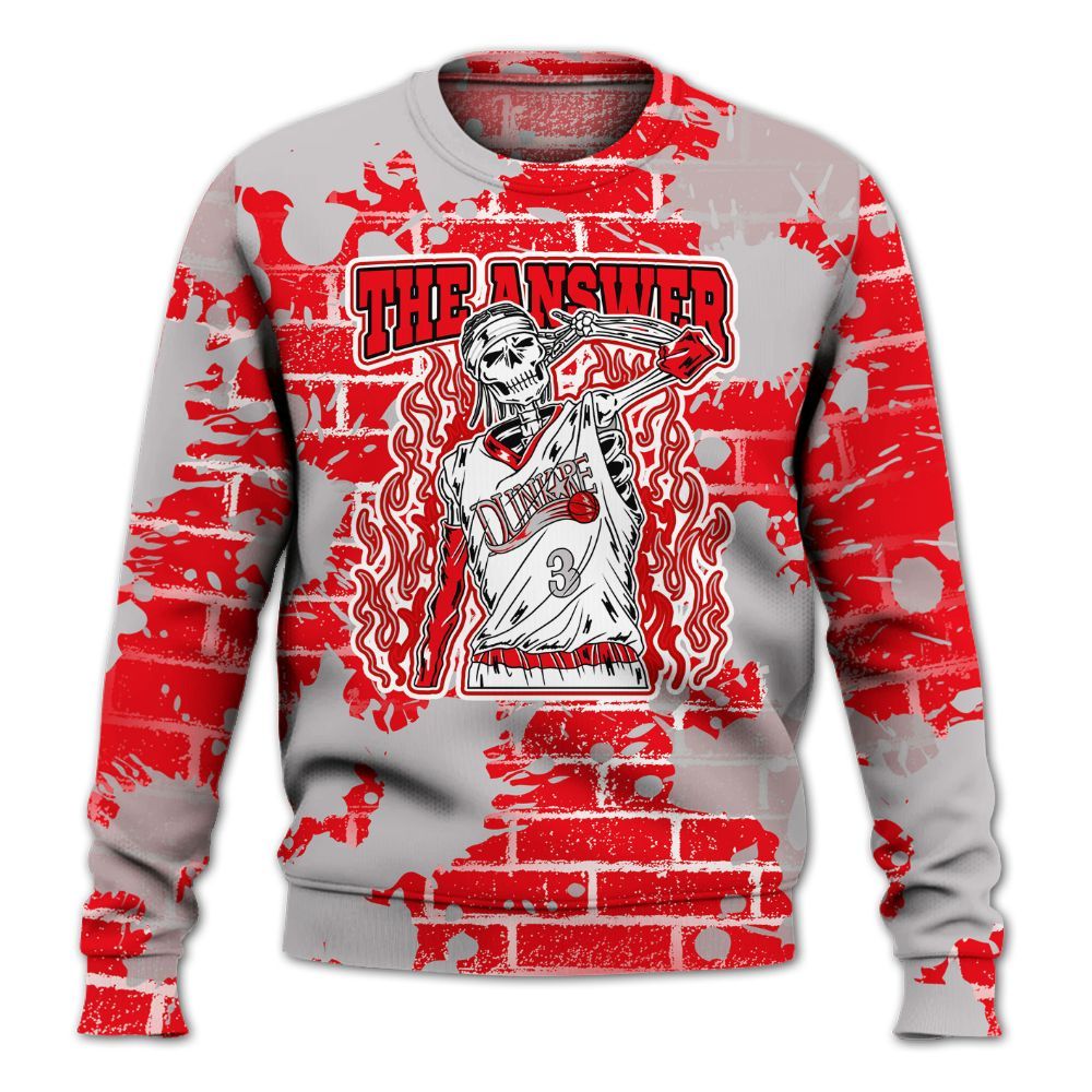 Sweatshirt To Match Air Max 1 Low Poly - Allen Answer Skeleton Brick All Over Print