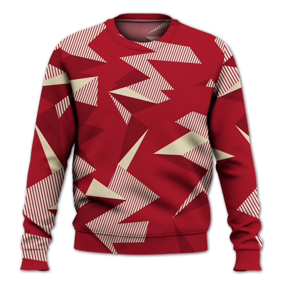 Sweatshirt To Match 2025 High OG Cinnabar 1s - Geometric Camouflage Pattern All Over Print