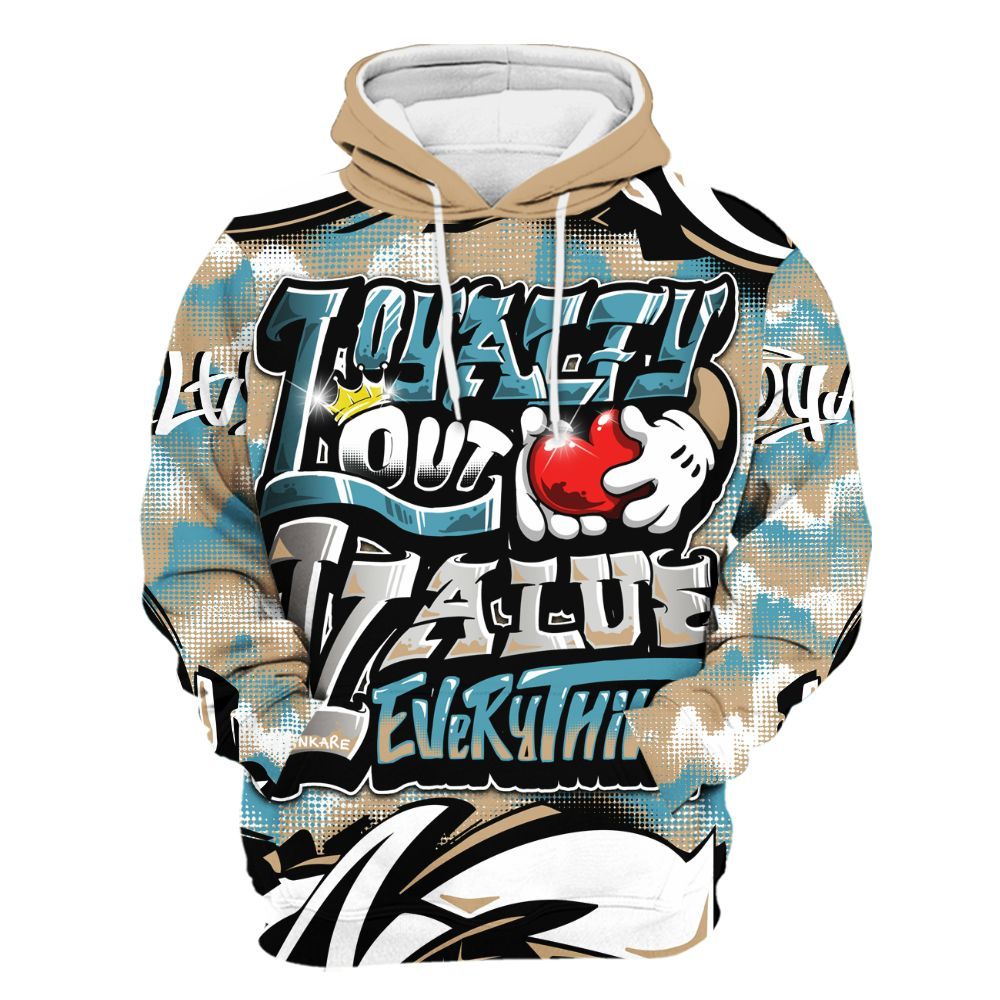 Hoodie To Match H-Town 11s - Loyalty Out Value Graffiti All Over Print