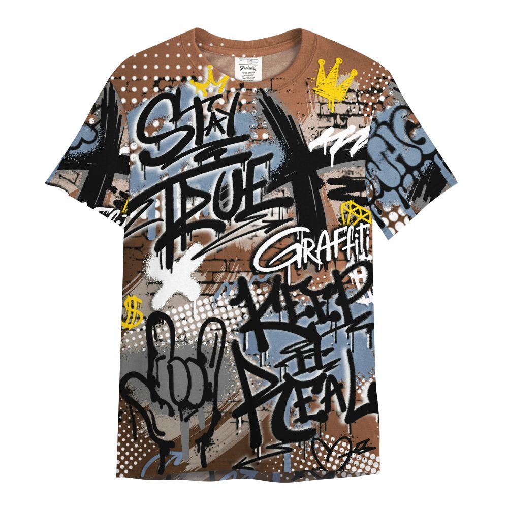 Shirt To Match Air Foamposite Metallic Copper - True It Real Graffiti Streetwear All Over Print