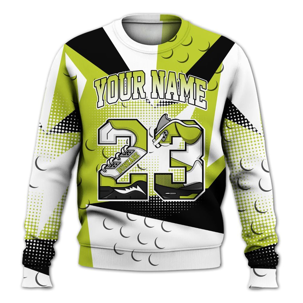 Sweatshirt To Match Bright Cactus 13s - Poly Custom Name Number 23 5s All Over Print