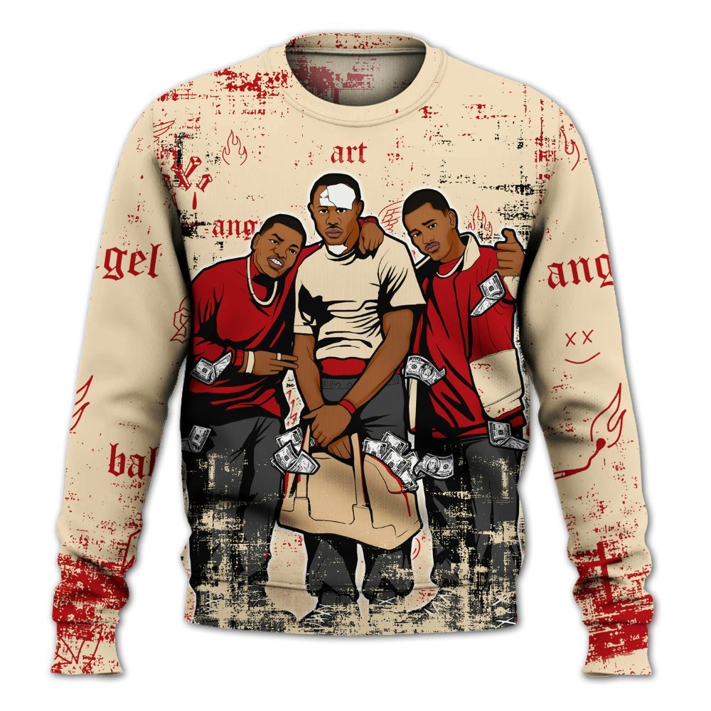 Sweatshirt To Match Dunk Low Strawberry Waffle - Paid In Full Money All Over Print