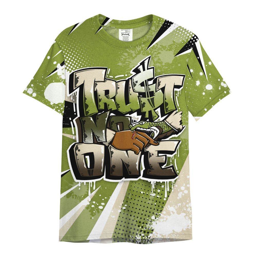 Shirt To Match SB Dunk Low Asparagus - Poly Trust No One Dripping All Over Print