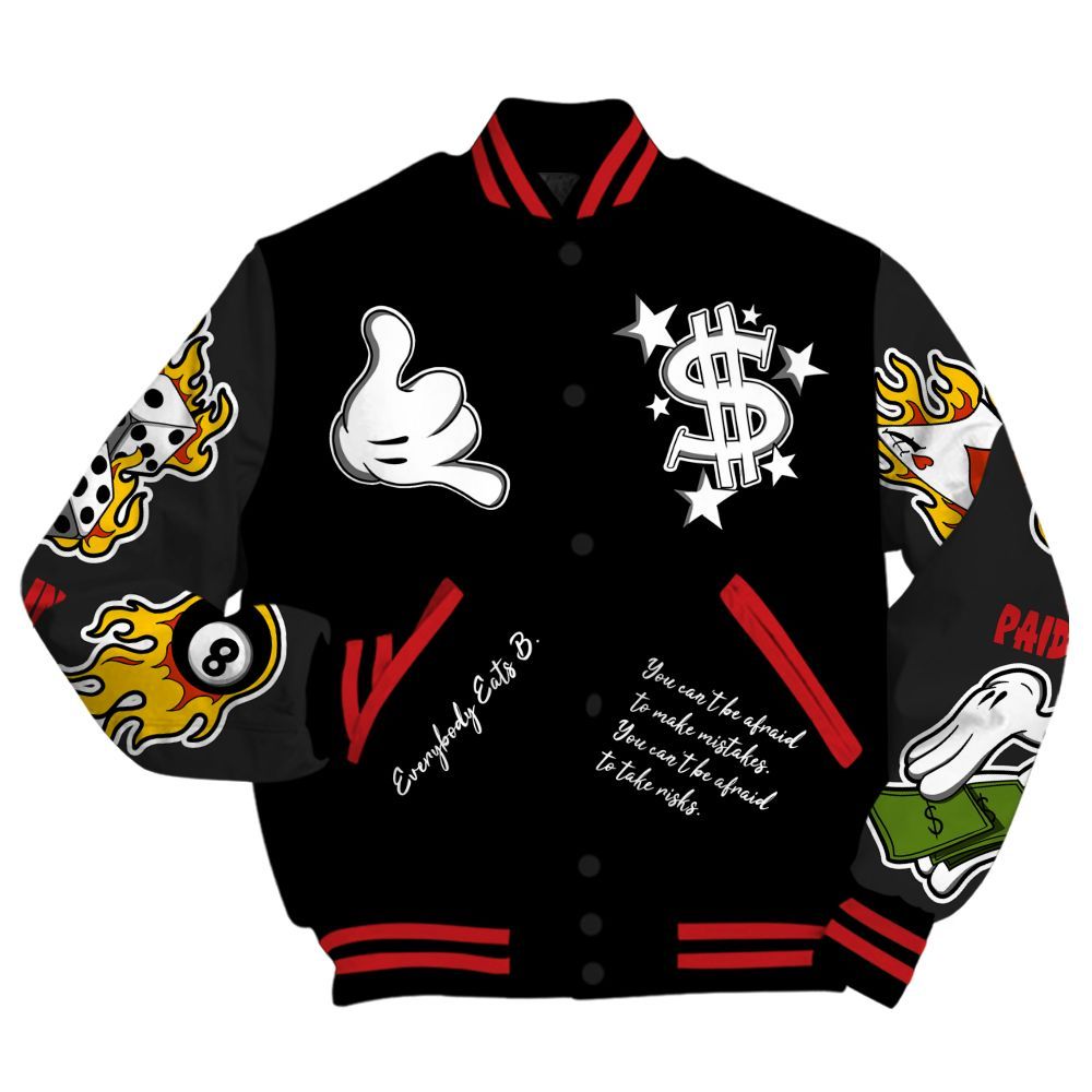 Varsity Jacket To Match Bloodline 12s - Everybody Paid In Full Graphic All Over Print