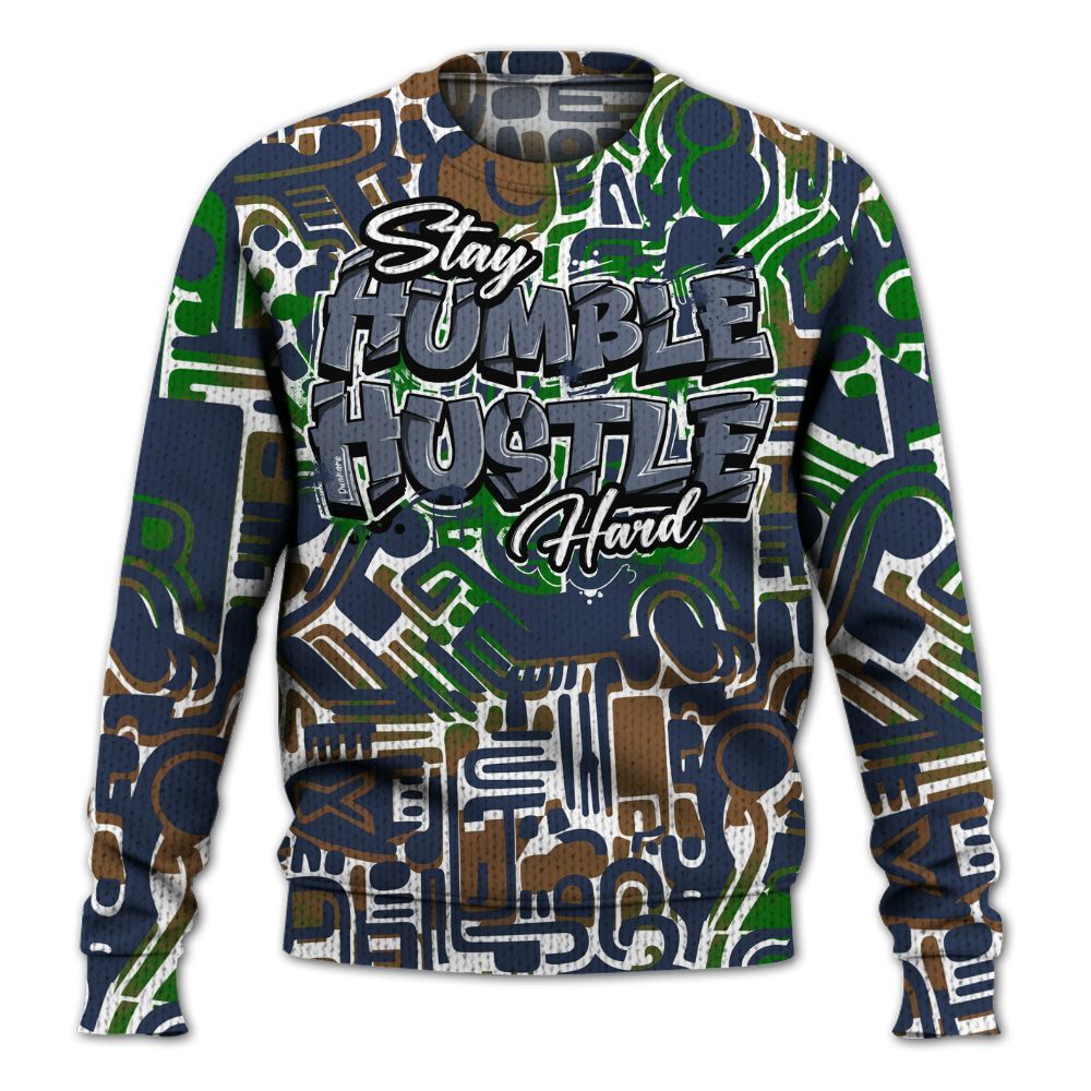 Knitted Sweater To Match Midnight Navy 13s - Humble Hustle Retro