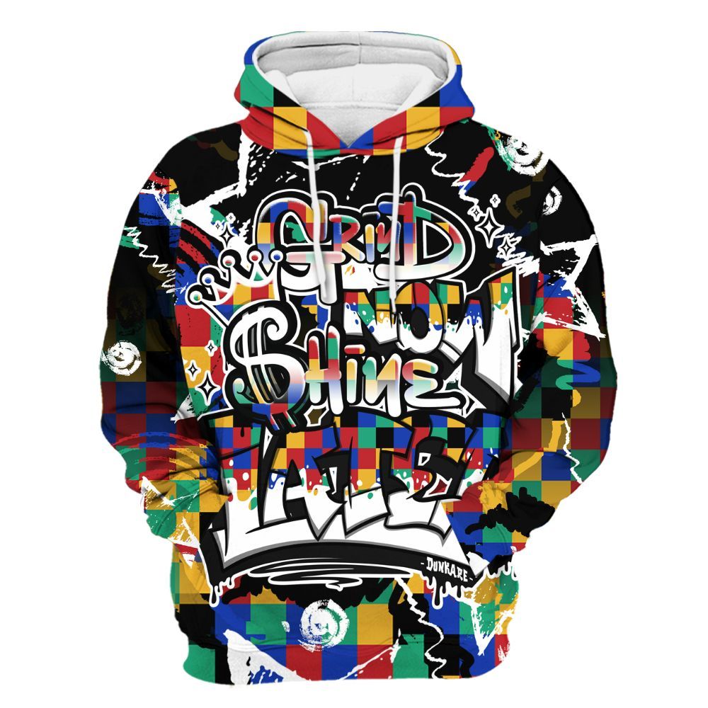 Hoodie To Match Air Rainbow Weave - Grind Shine Later Drip All Over Print