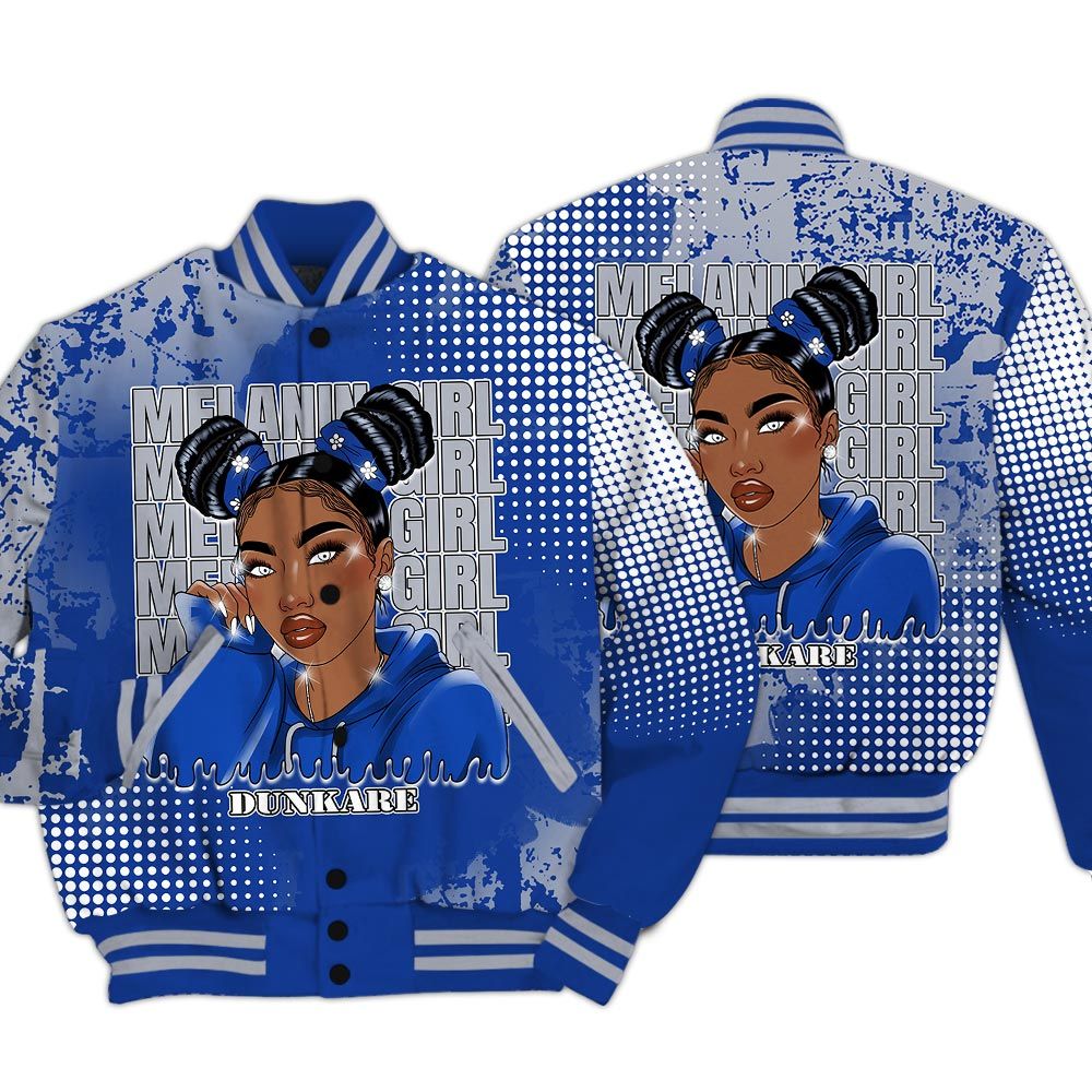Varsity Jacket To Match Air Foamposite One Royal - Melaninn Unique Glitch Dot Varsity Jacket Unisex